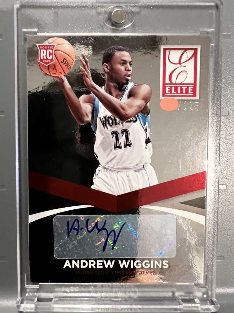 HOT/125枚 RC Auto 14-15 Panini Andrew Wiggins アンドリュー・ウィギンズ NBA ルーキー サイン Warriors ウォリアーズ バスケ All-star_画像1