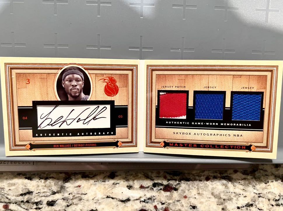 超絶レア/25枚 Booklet Auto Patch Jersey 04 Skybox Ben Wallace ベン・ウォーレス NBA サイン バスケ Panini ユニフォーム HOF 守備王_画像1