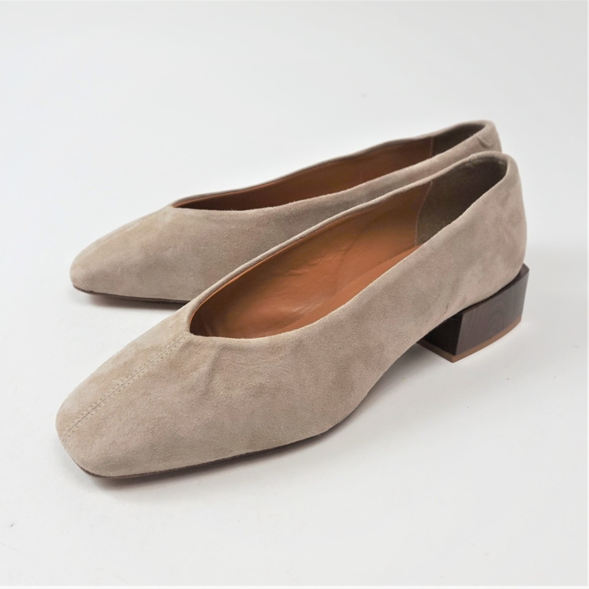  half-price ROVERETOrobe rate suede heel pumps beige 24.0cm new goods unused outlet Spain made 4804963