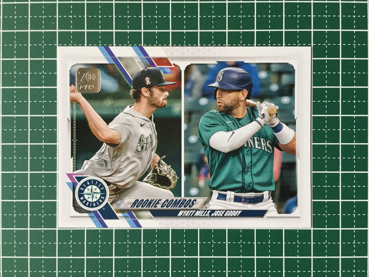 ★TOPPS MLB 2021 UPDATE #US80 JOSE GODOY／WYATT MILLS［SEATTLE MARINERS］ベースカード「COMBO」ルーキー RC★_画像1