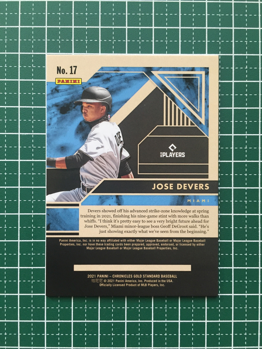 ★PANINI MLB 2021 CHRONICLES #17 JOSE DEVERS［MIAMI MARLINS］ベースカード「GOLD STANDARD」ルーキー RC★_画像2