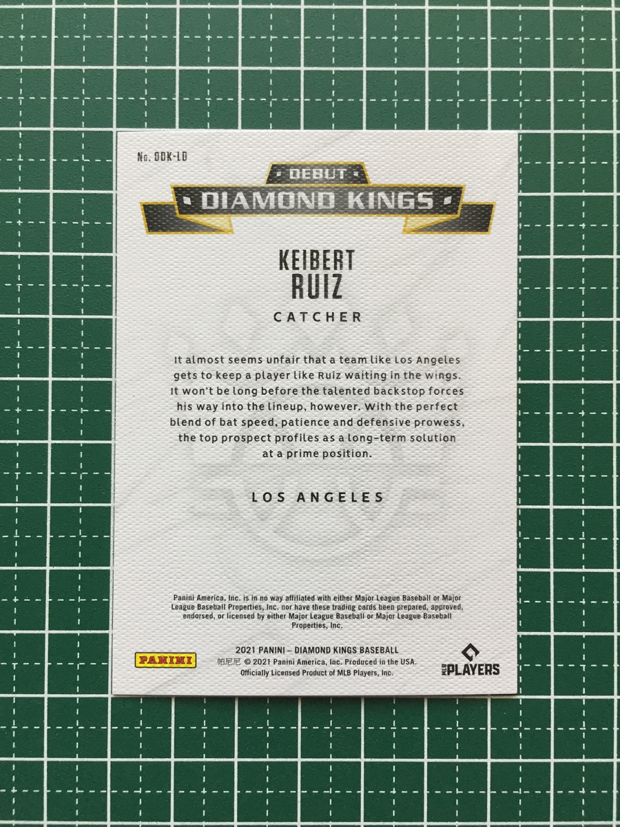 ★PANINI MLB 2021 DIAMOND KINGS #DDK-LD KEIBERT RUIZ［LOS ANGELES DODGERS］インサートカード「DEBUT DIAMOND KINGS」★_画像2