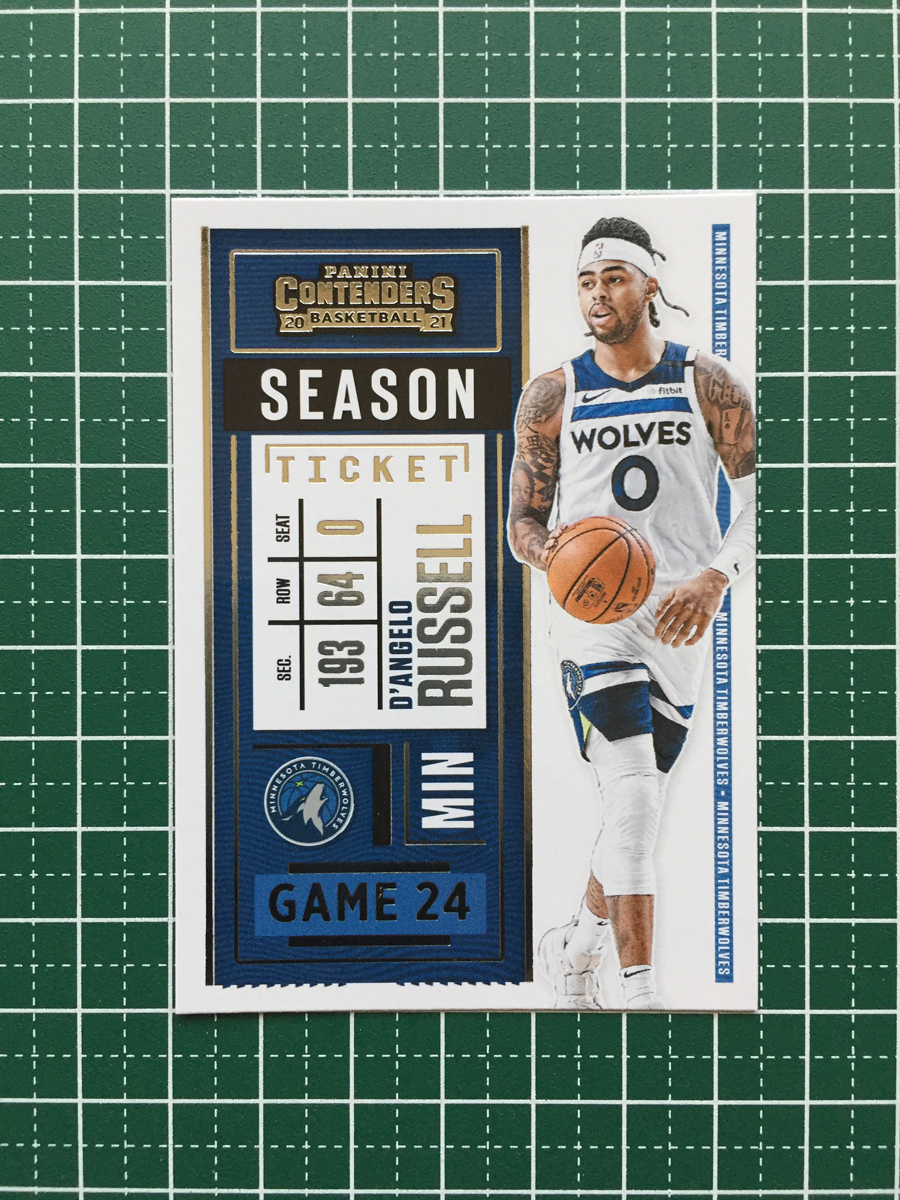 ★PANINI 2020-21 NBA CONTENDERS #38 D'ANGELO RUSSELL［MINNESOTA TIMBERWOLVES］ベースカード「SEASON TICKET」★_画像1