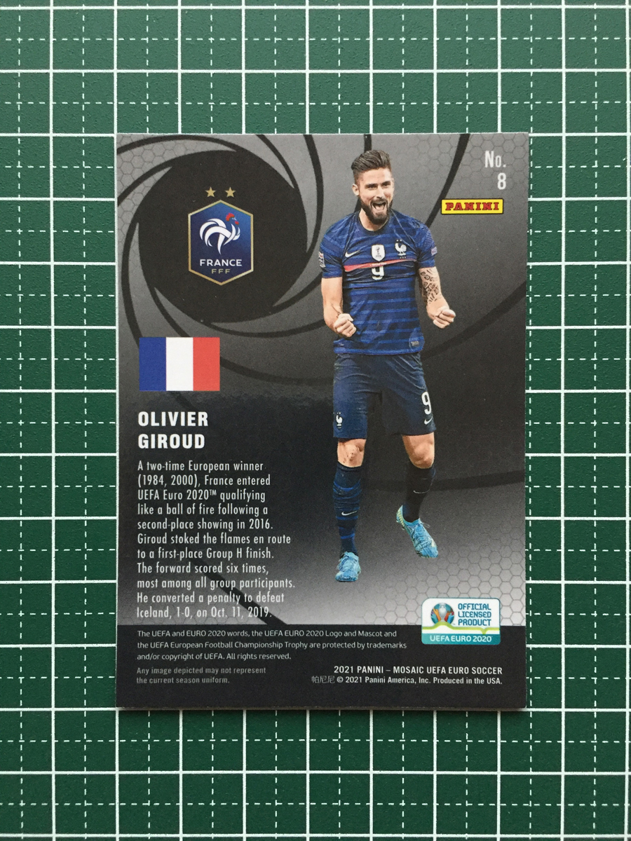 ★PANINI MOSAIC UEFA EURO 2020 #8 OLIVIER GIROUD［FRANCE］インサートカード「INTERNATIONAL MEN OF MASTERY」サッカー★_画像2