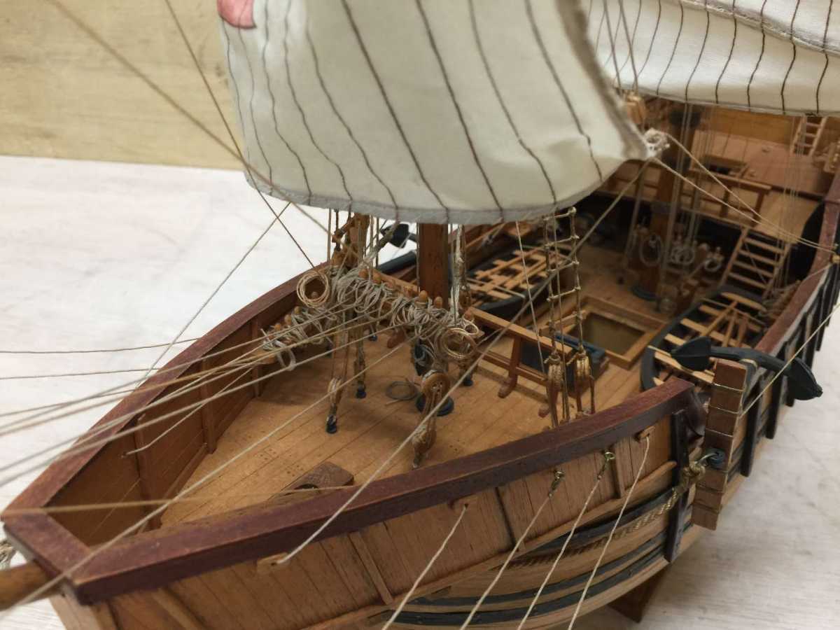 極美品 S.ta.Maria サンタマリア号 1492 大型帆船模型 木製 (1)
