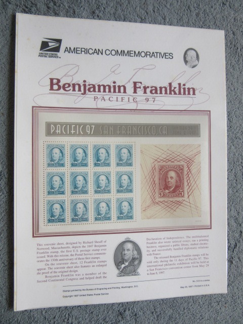  America марка,AMERICAN COMMEMORATIVES [Benjamin Franklin] маленький размер сиденье 