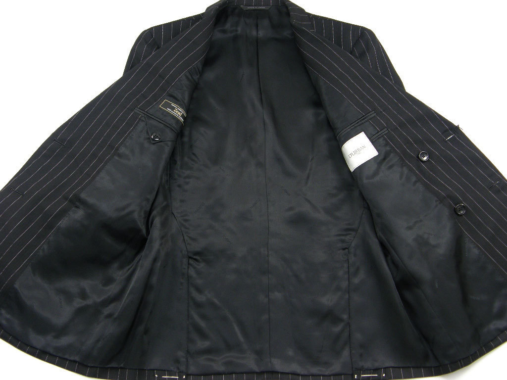  новый товар Durban [zeal высший класс ткань ] осень-зима двубортный костюм сделано в Японии обычная цена 11 десять тысяч 5500 иен чёрный полоса A6 *270038 D\'URBAN