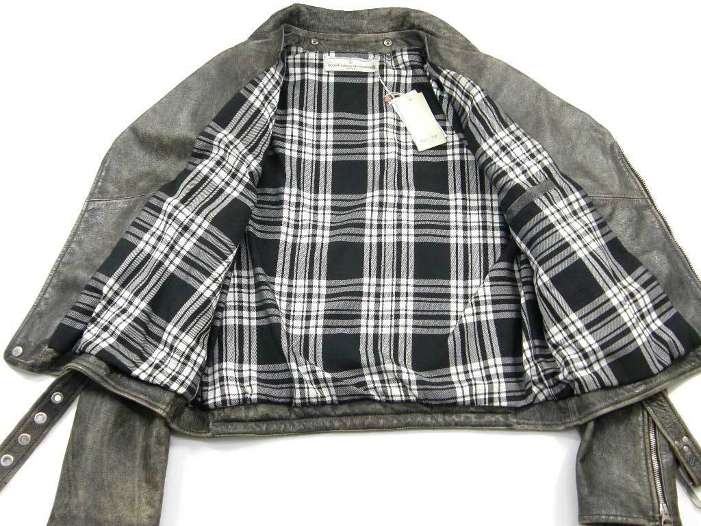 新品 GOLDEN GOOSE DELUXE BRAND 定価24万4,080円 【イタリア製】 レザー ライダース M ゴールデングース ハンガー付  ☆301267