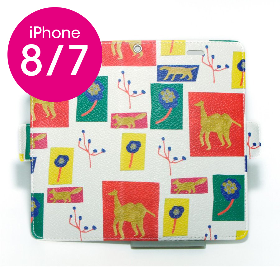 メーカー在庫限り品 Iphonese3 Iphonese2 Iphone8 Iphone7 全対応 切り絵風のイラスト 合皮 Puレザー スマホケース 手帳型 Irodori 北欧 テキスタイル Lacistitis Es