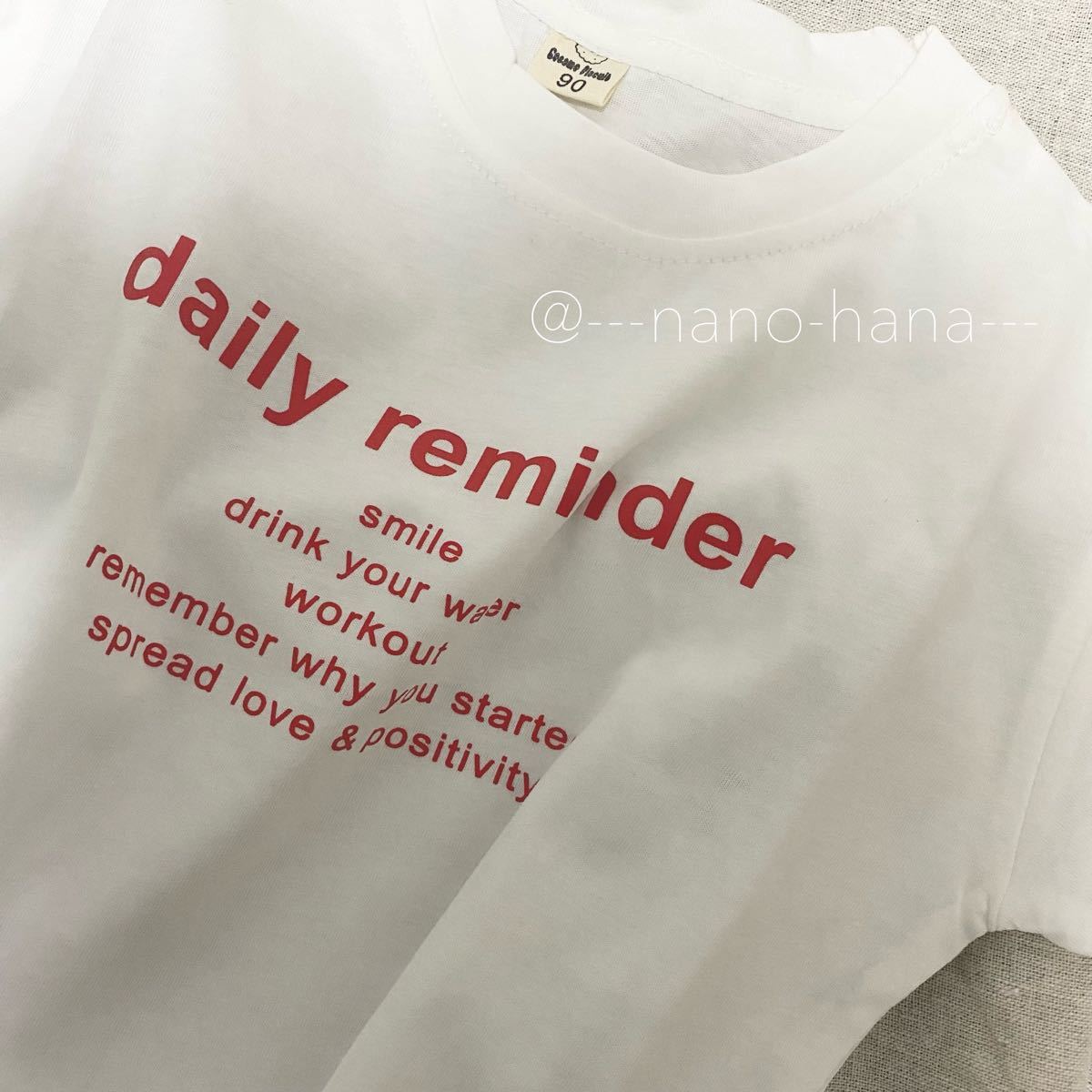 韓国子供服*daily ロゴ 半袖Tシャツ(ホワイト80cm-120cm)