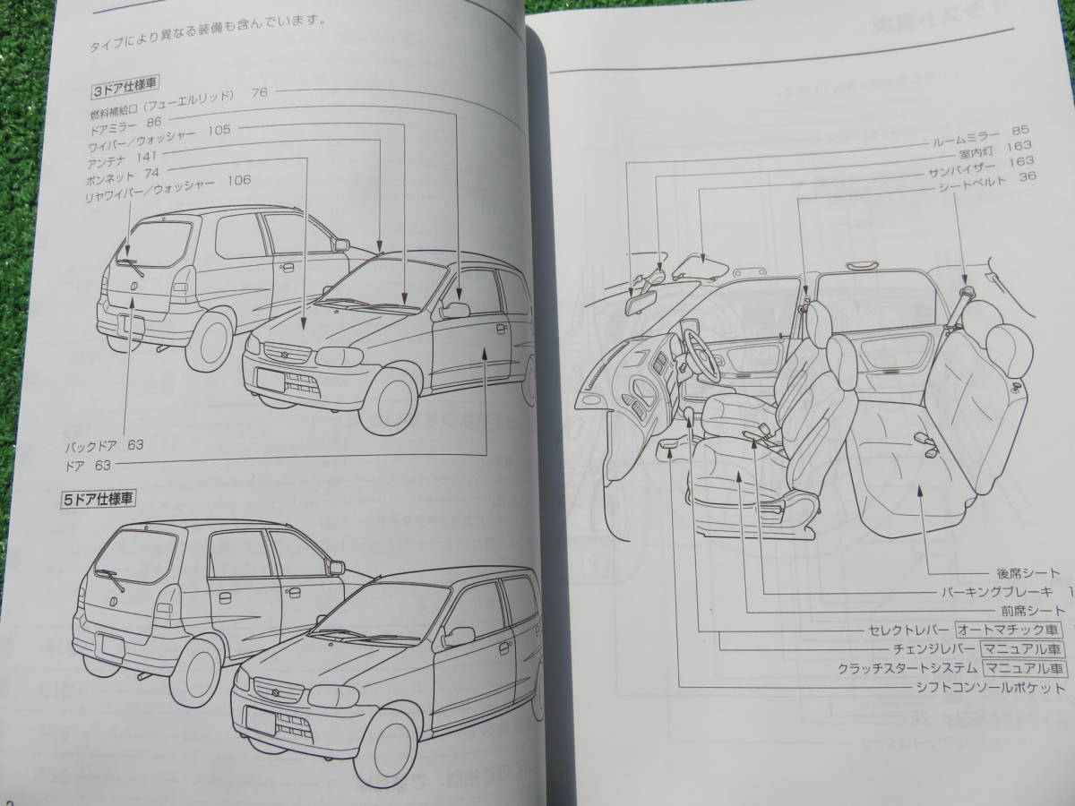 スズキ HA23S アルト 取扱説明書 2001年9月 平成13年 取説_画像4