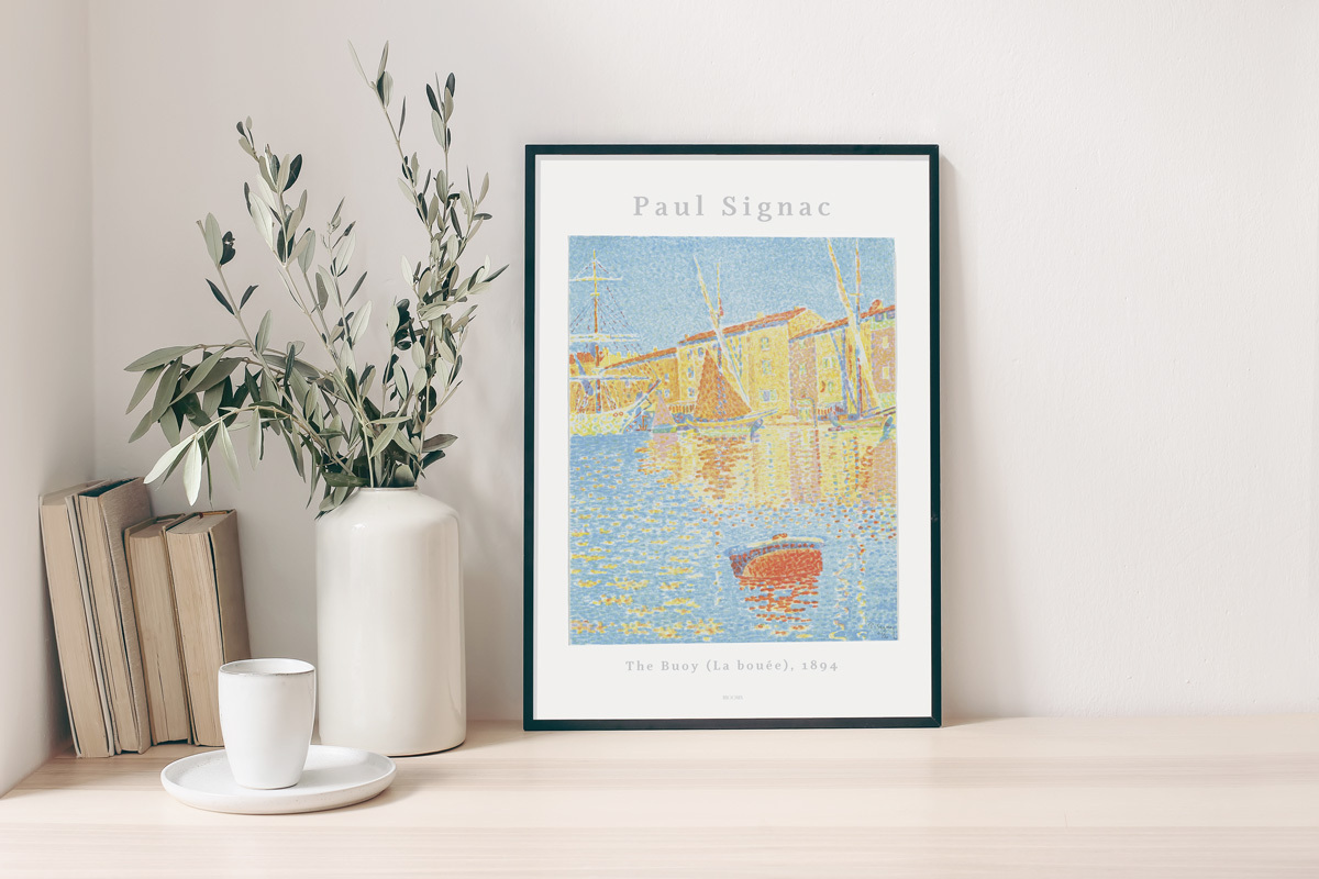 BROOMIN art poster paul (pole) sinyakThe Buoy (La bouee) boat sea picture poster landscape painting point ..A5 148×210mm AP121
