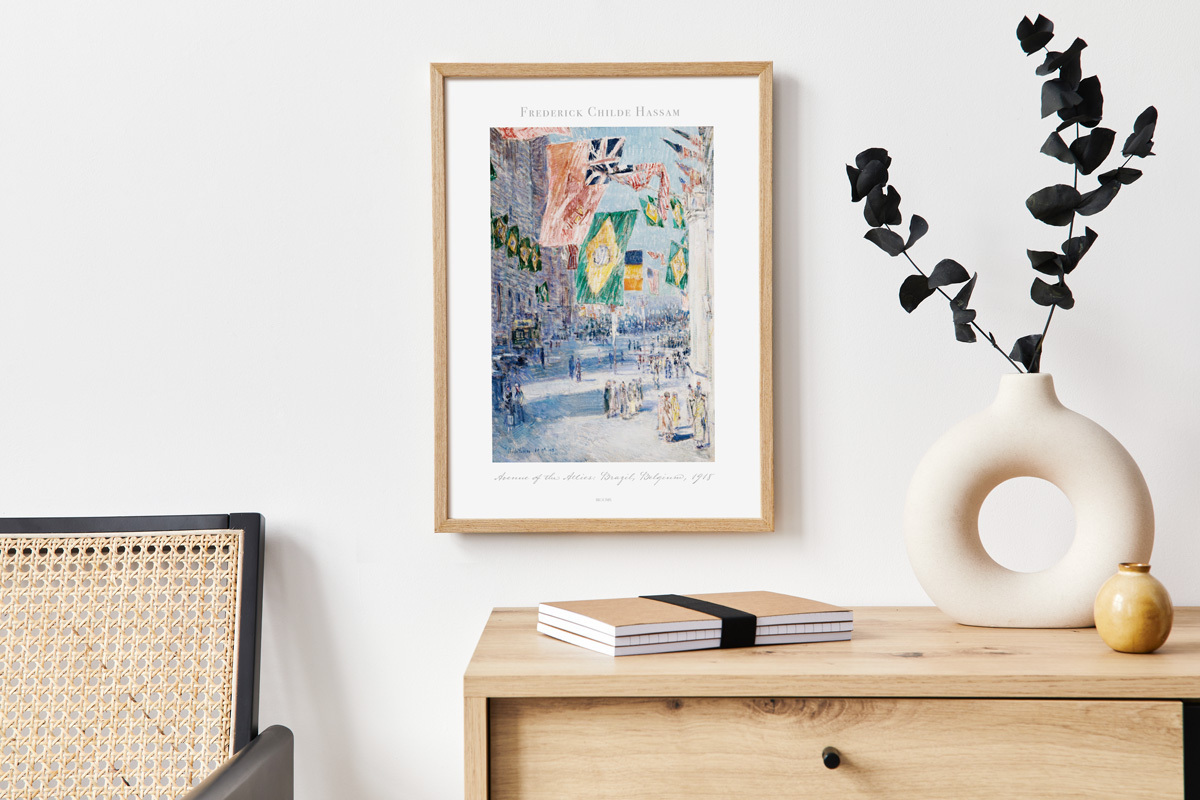 BROOMIN アートポスター チャイルドハッサム Avenue 旗 ベルギー 風景 絵画 B4 257×364mm AP164_画像2
