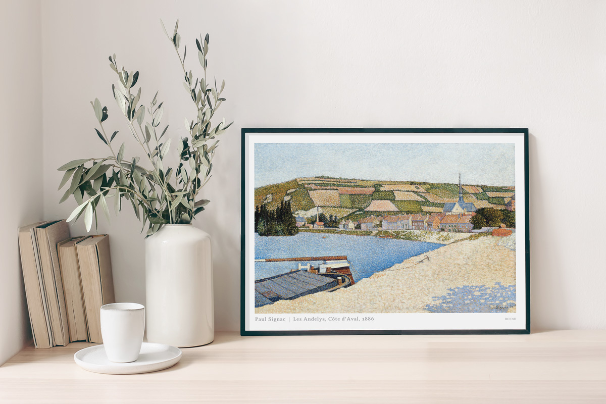 BROOMIN art poster paul (pole) sinyakLes Andelys, Cote d*Aval boat sea street mountain picture poster landscape painting point ..B5 182×257mm AP117