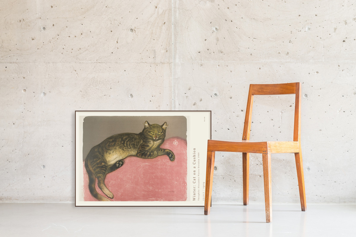 BROOMIN アートポスター スタンラン 猫 冬 絵画ポスター レトロ アンティーク A5 148×210mm AP034_画像2