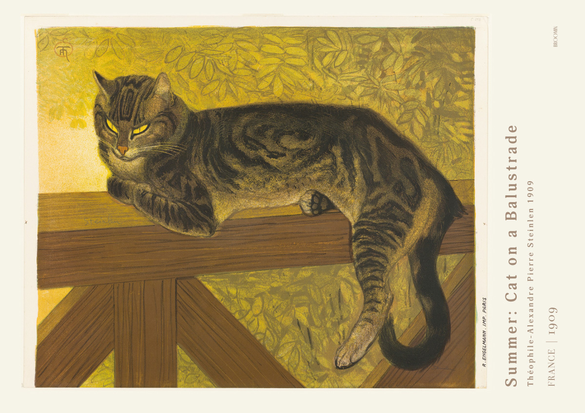 BROOMIN アートポスター スタンラン 猫 夏 絵画ポスター レトロ アンティーク A3 297×420mm AP033_画像3