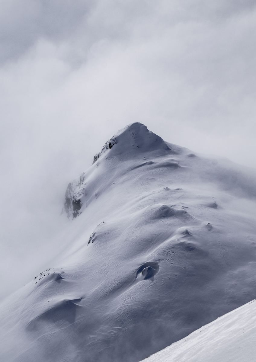 BROOMIN photo poster snowy mountains mountain nature scenery Monotone photograph travel A5 148×210mm AP003