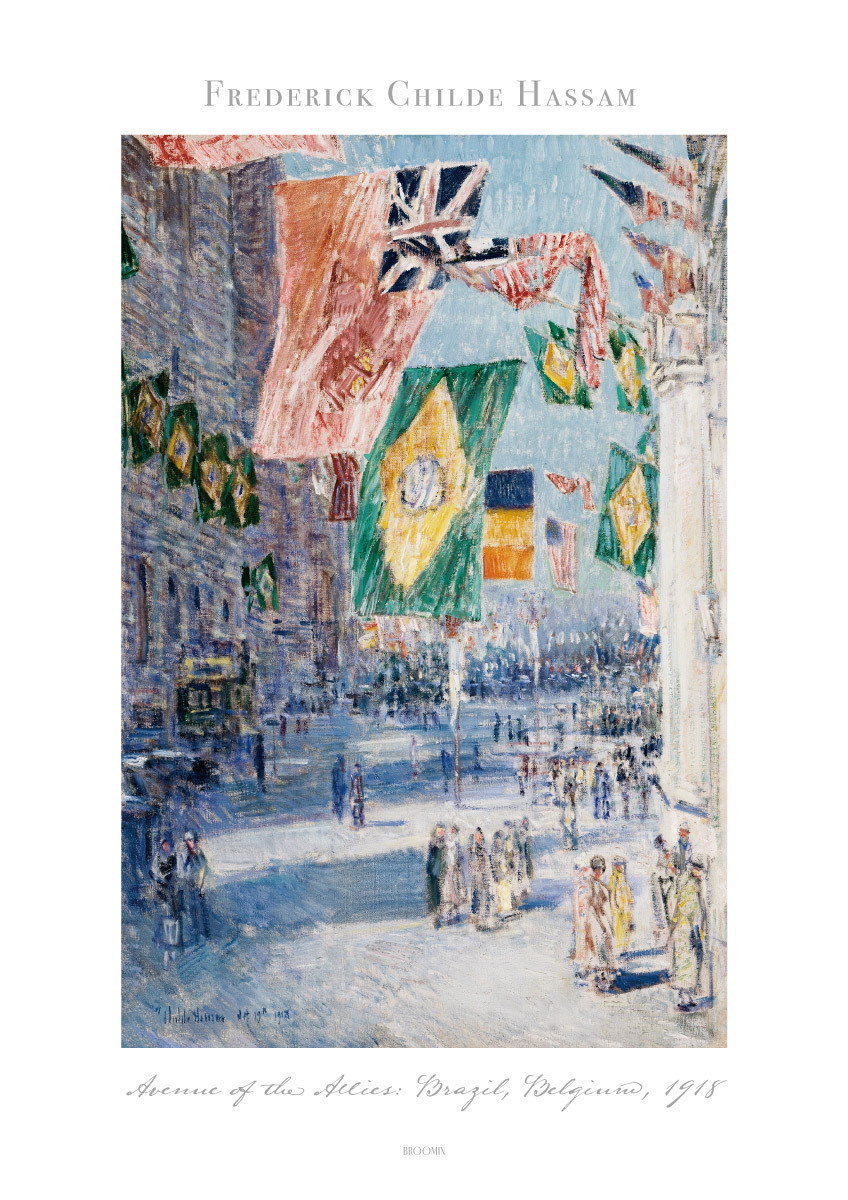 BROOMIN アートポスター チャイルドハッサム Avenue 旗 ベルギー 風景 絵画 B4 257×364mm AP164_画像5
