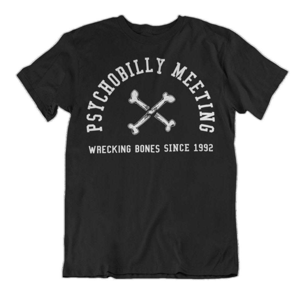 ★サイコビリー ミーティング Tシャツ PSYCHOBILLY MEETING Wreckin Bones 黒 S 正規品 solrac batmobile meteors mad sin_画像3