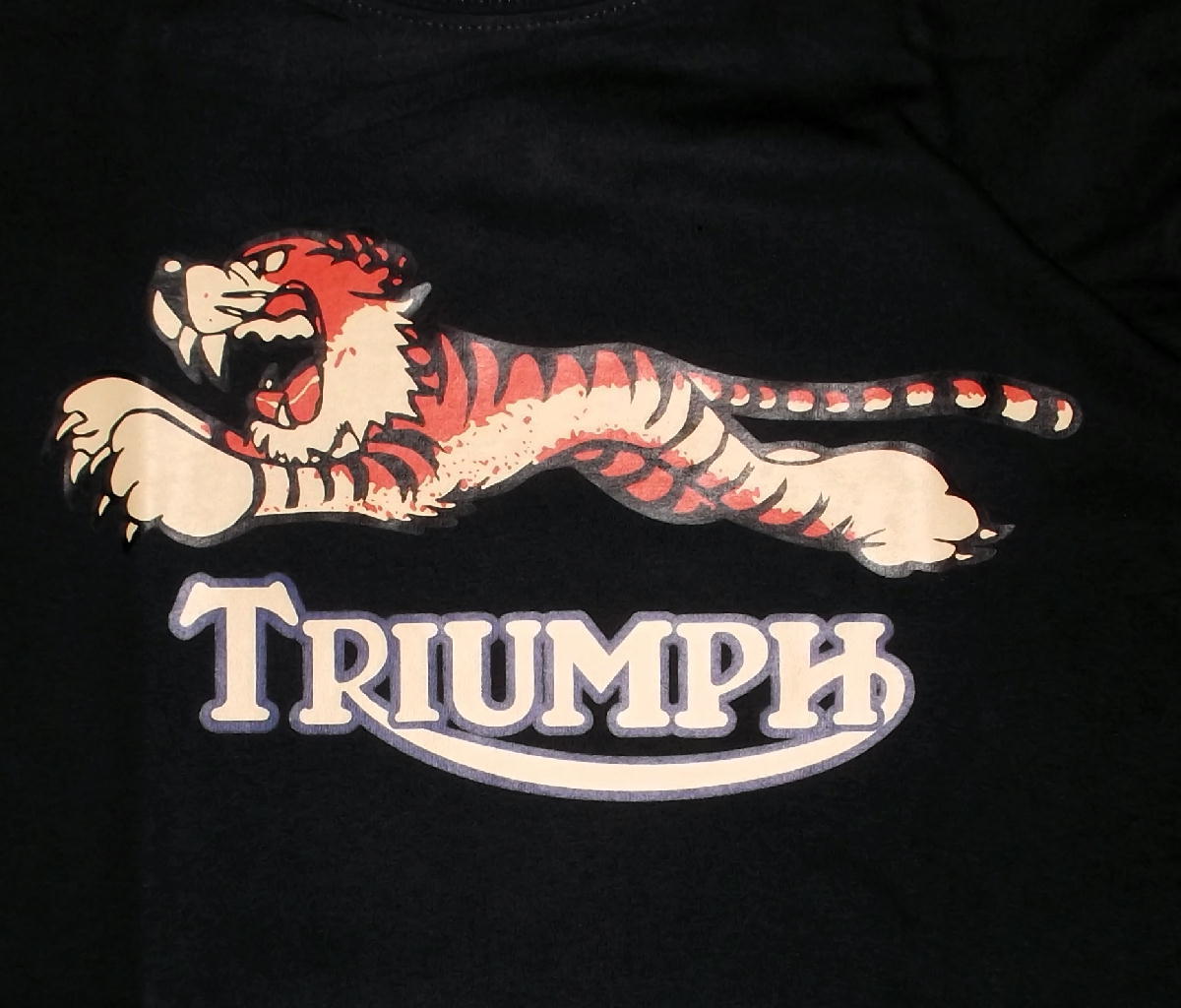 ★トライアンフ 長袖 Tシャツ TRIUMPH Tiger 黒 - S 正規品 タイガー 虎 ロンT rockers