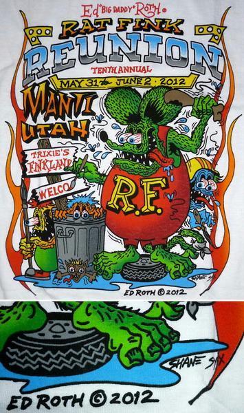 ★ラット フィンク Tシャツ RAT FINK Reunion '12 白 S 正規品 hot rod_画像2