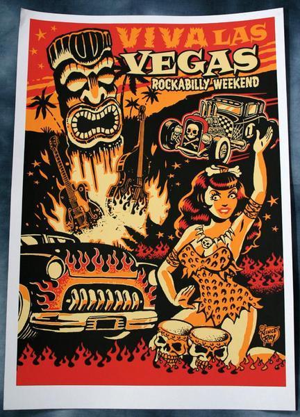 ★Viva Las Vegas #11 シルクスクリーン ポスター Vince Ray ! 新品 Rockabilly Hot Rod ビバ ラスベガス ロカビリー_画像1