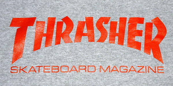 ★スラッシャー Tシャツ THRASHER ロゴ Gry - M 正規品 punk hc sk8_画像2