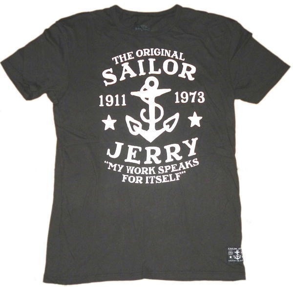 最新エルメス S 黒 Work My Jerry Sailor Tシャツ ★セーラージェリー 新品! 刺青 タトゥー 錨 文字、ロゴ