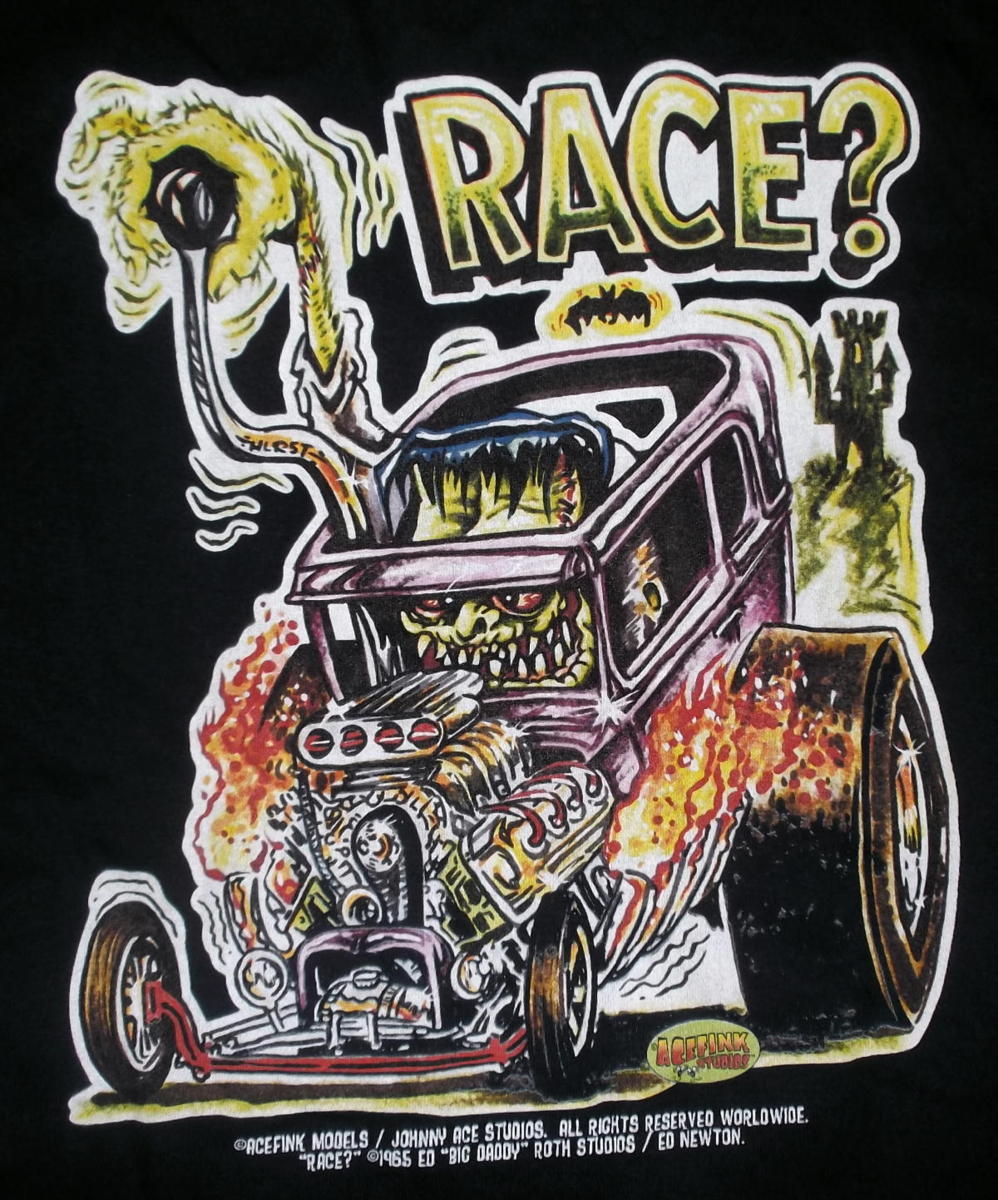 ★エース フィンク Tシャツ ACEFINK RACE??? - S 正規品 ラット フィンク 関連 Johnny Ace Studios 50s moon eyes garage punk_画像2