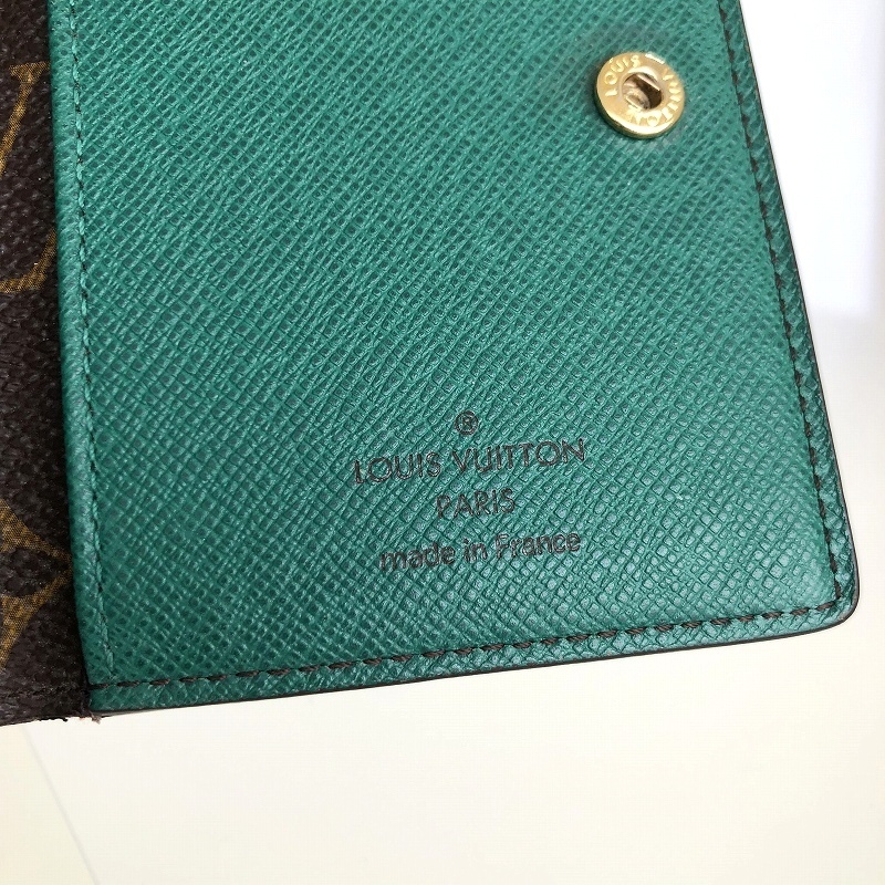 美品 ルイヴィトン モノグラム ポルトフォイユ マリー ヴェール 二つ折り財布 M60286 コンパクトウォレット メンズ レディースの画像9