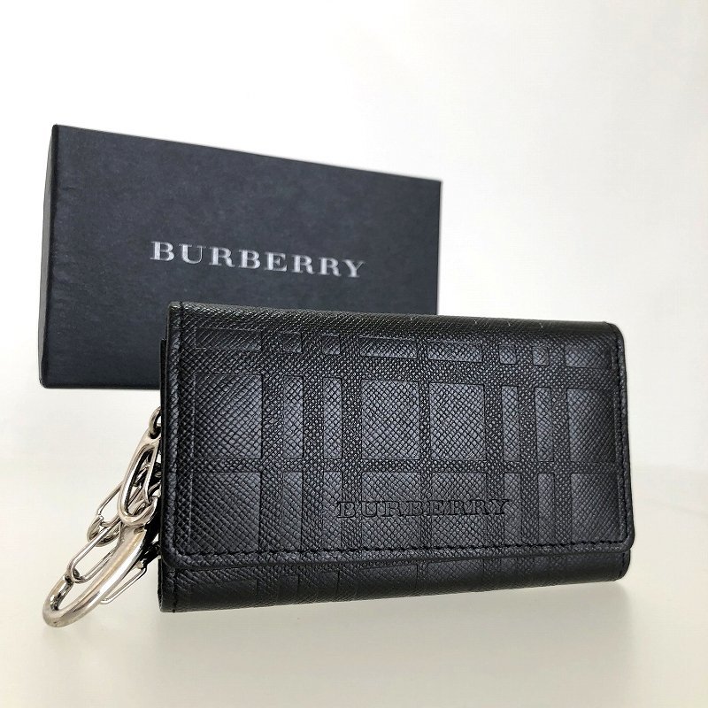 BURBERRY バーバリー 牛革 レザー4連キーケース 美品 未使用に近い