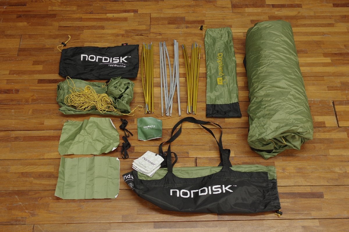 美品 Nordisk Oppland 3 PU テント ※ペグ無し 3人用 ノルディスク オップランド 中古 キャンプ グリーン アウトドア_画像1