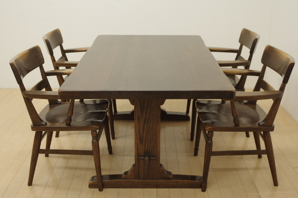  Kashiwa деревообработка WILDERNESS Will danes обеденный 5 позиций комплект дуб материал дуб натуральное дерево обеденный стол обеденный стол стол стул 4 ножек Country 