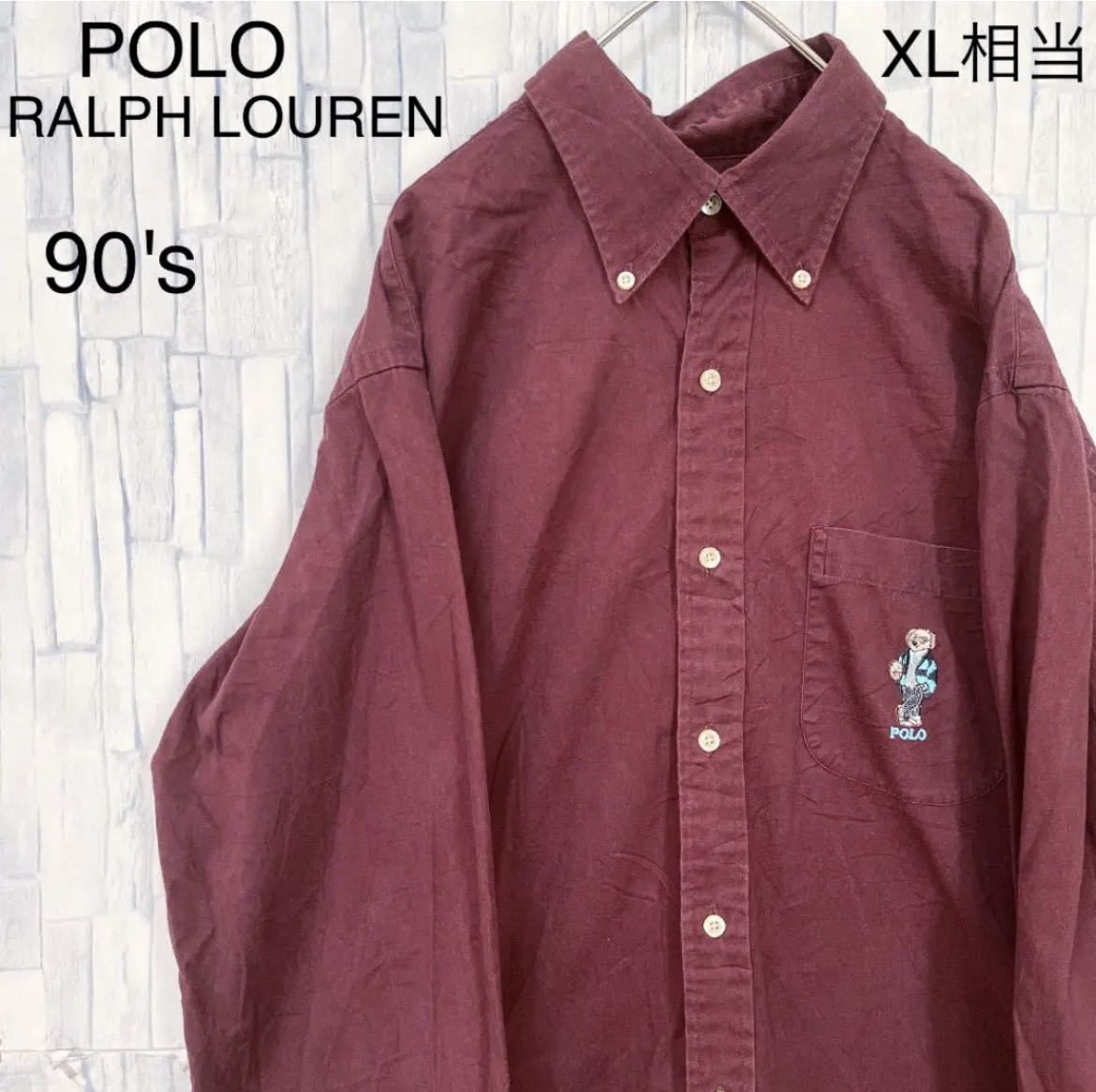 ブランド 90s シャツ ワンポイント刺繍 オーバーサイズ qaC38 