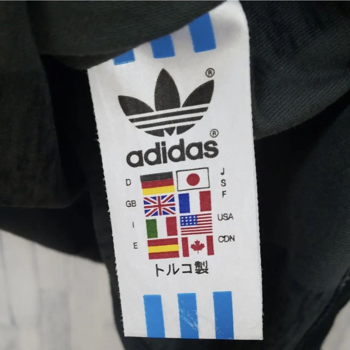 adidas オールド アディダス 半袖 リンガー Tシャツ 90s 90年代 サイズS ブラック トレフォイル デカロゴ ビッグロゴ サッカーシャツ_画像8