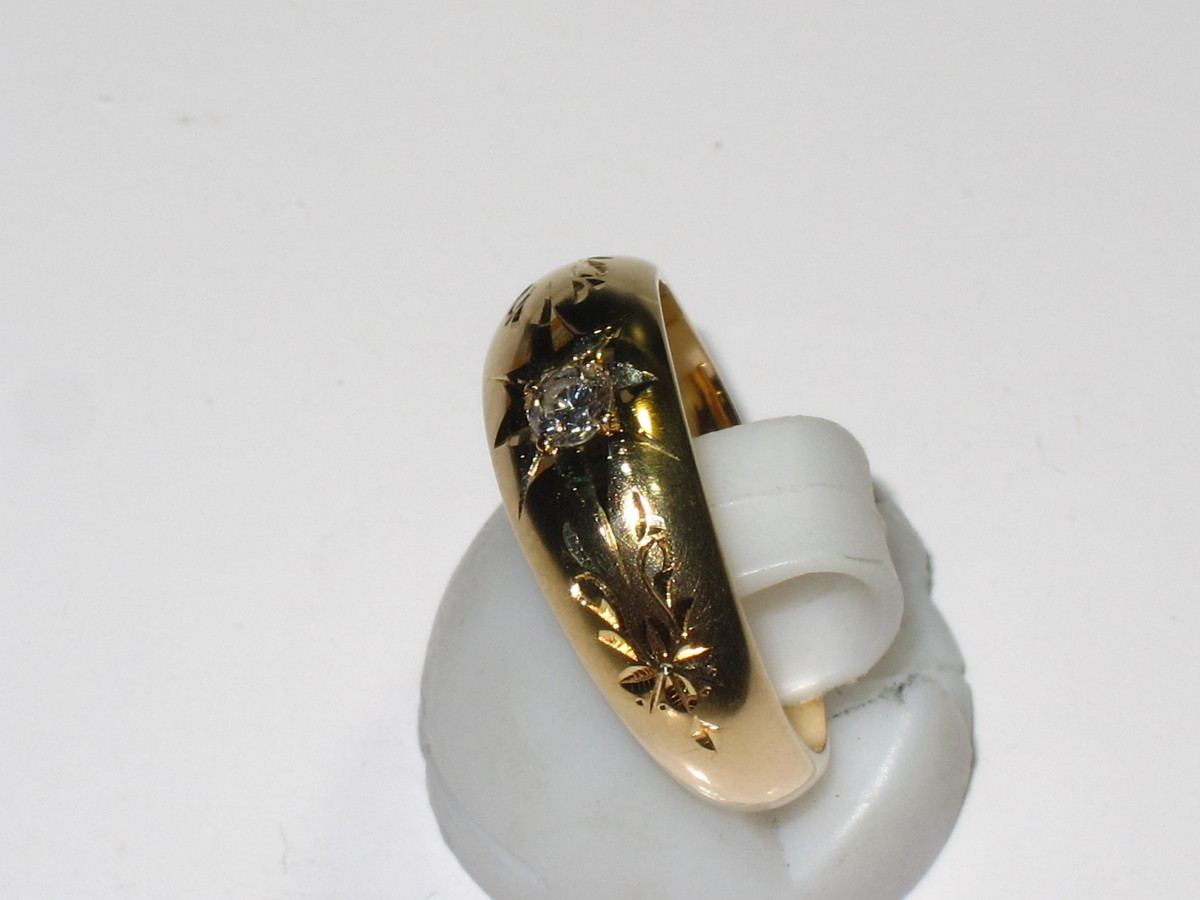 正規店仕入れの ☆指輪□即決□ダイヤ0.11ct□甲丸□K18□5.8g ゴールド