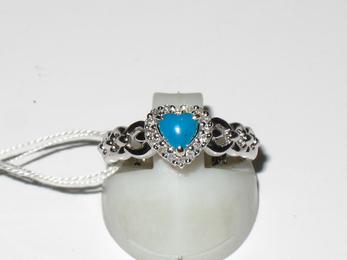 超お買い得!】 ☆大特価品□指輪□トルコ石 ダイヤ合計0.14ct