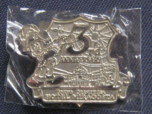 * unused TDS Tokyo Disney si- hotel Mira ko start 3 anniversary commemoration pin bachi pin zPINS Mickey not for sale TOKYODisneySEA HOTEL MIRACOSTA*