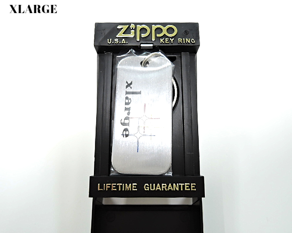 90年代初期 レア デッド 未使用【X-Large XLARGE x Zippo コラボキーホルダー ドッグタグ ジッポ社製 x エクストララージ キーホルダー】_画像1