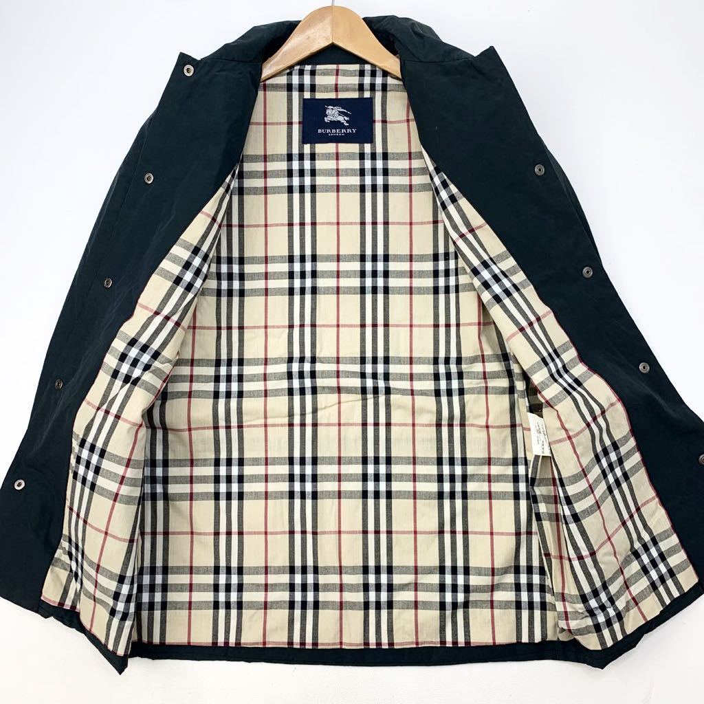 バーバリー ロンドン ☆ BURBERRY スペイン製 ナイロン ジャケット コーチジャケット ブラック 裏 ノバチェック 38 ブランド品格◎■AB182_画像5