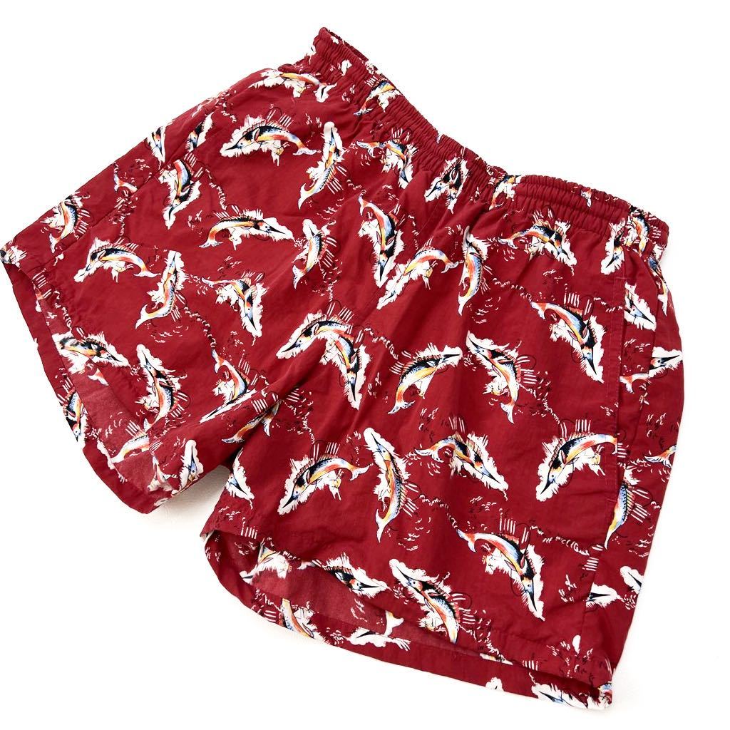 Rainse Pooner ☆ Рейн Спунер короткие брюки Половина брюк Swiny Gugos M Red Design Good ♪ Весеннее лето море 80S Vintage ♪ ■ ja3688