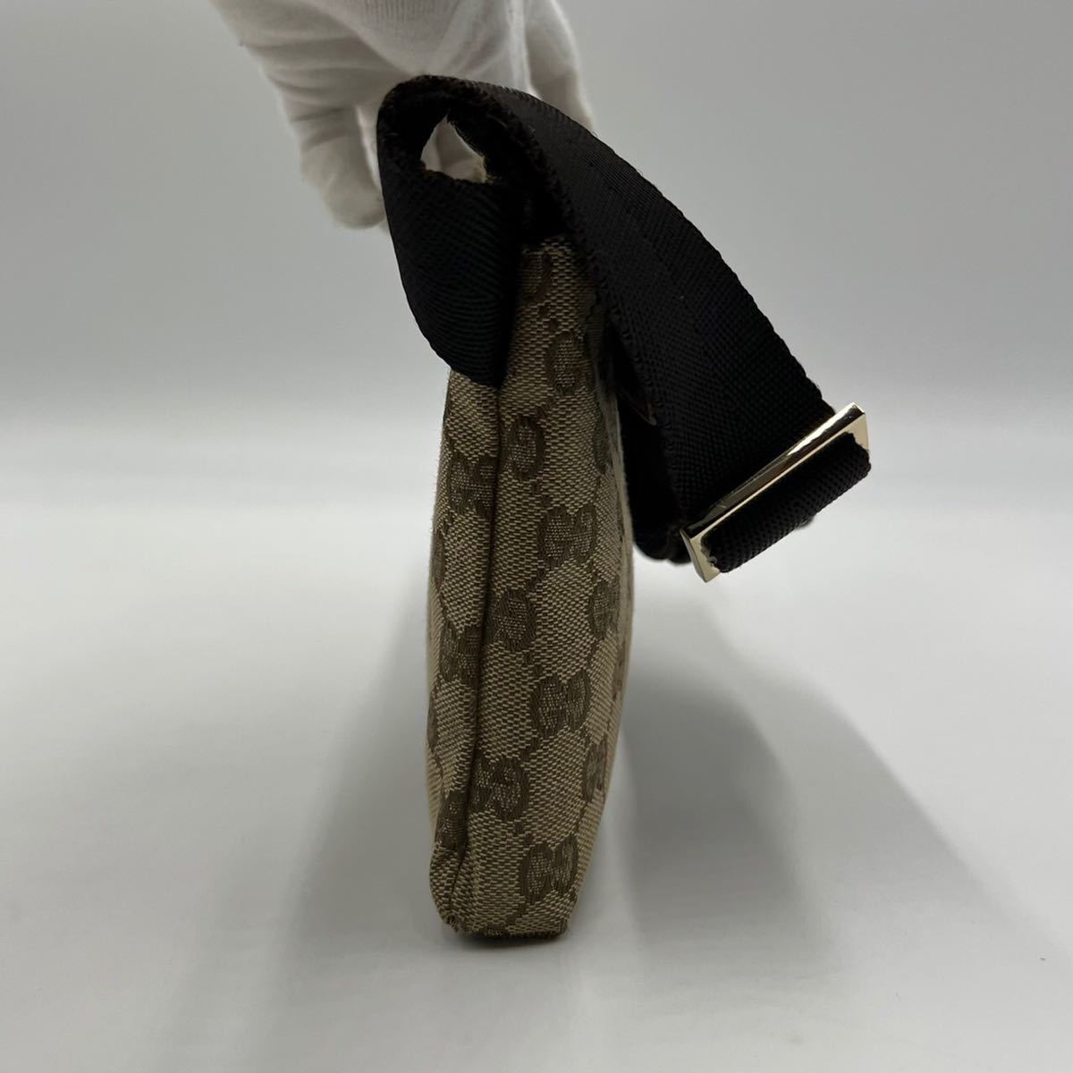 1円 □極美品□ GUCCI グッチ 28566 GGキャンバス ボディバッグ