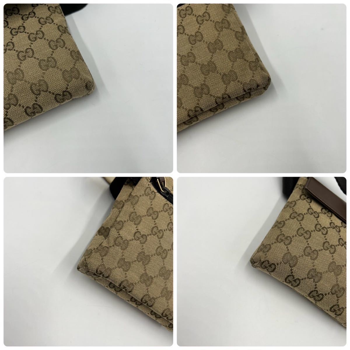 1円 ■極美品■ GUCCI グッチ 28566 GGキャンバス ボディバッグ ウエストポーチ ウエストバッグ レディース メンズ 正規品_画像8