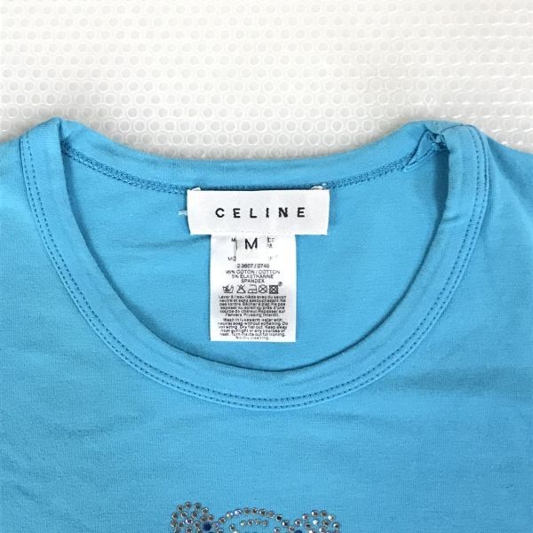 CELINE★半袖Tシャツ/カットソー【レディースM/ライトブルー】フランス製/セリーヌジャパン正規代理店タグ◆BG443_画像3