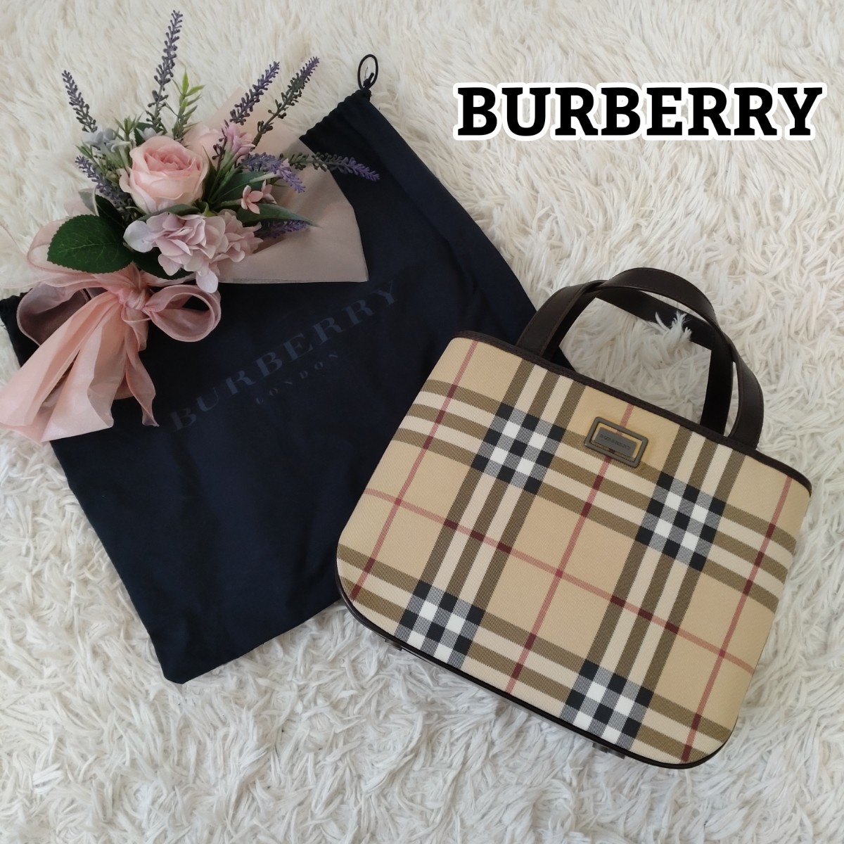 高価値 ハンドバッグ バーバリーロンドン LONDON BURBERRY 美品 ノバ