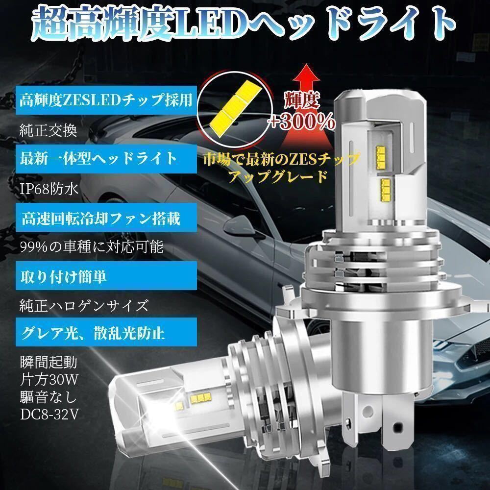 PHILIPS社製ZESチップ搭載 H4 LED ヘッドライト バイク用 Hi/Lo 8000LM 6000K 12V24V 新車検対応 明るい ledバルブ 送料無料_画像4