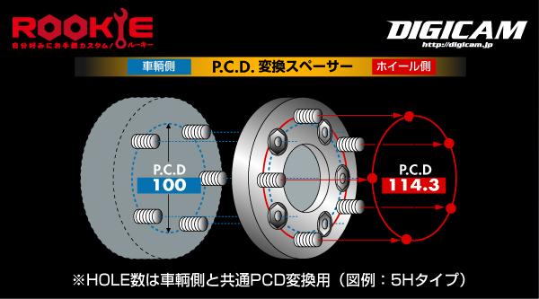 DIGICAM*PCD изменение проставка 100-114.3-4H-1.25-15mm