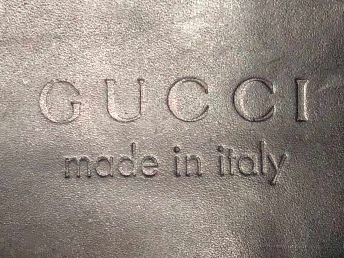 即決 イタリア製 使用少 GUCCI グッチ メンズ 40.5 E 25.5cm程度 本革 レザー ショートブーツ ホースビット 黒 ドレス シューズ 革靴 