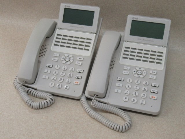 Ω ZU1 11807# 保証有【 A1-(24)IPTEL-(1)(W) 】（2台セット）東15年製 NTT αA1 24ボタンIP電話機 N1対応 領収書発行可能_画像1