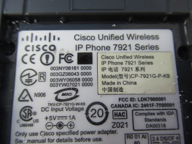 △保証有 ZA3 4282) CP-7921G-P-K9 シスコ Cisco Unified △保証有 ZA3 4282) CP-7921G-P-K9 シスコ Cisco Unified